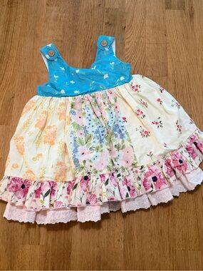SweetHoney 2T Mixed Floral Sleeveless 100% Cotton Dress